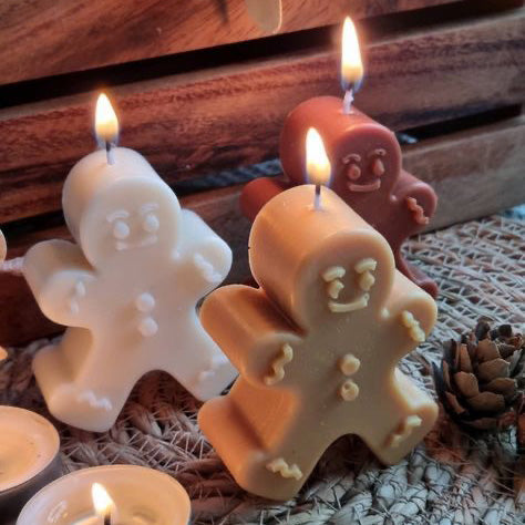 Assorted Gingerbread Man Soy Candles for Christmas