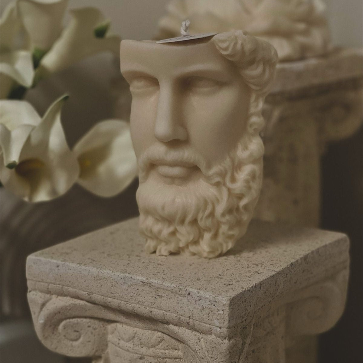 Zeus Modern Greek God Sculpture Scented Candle